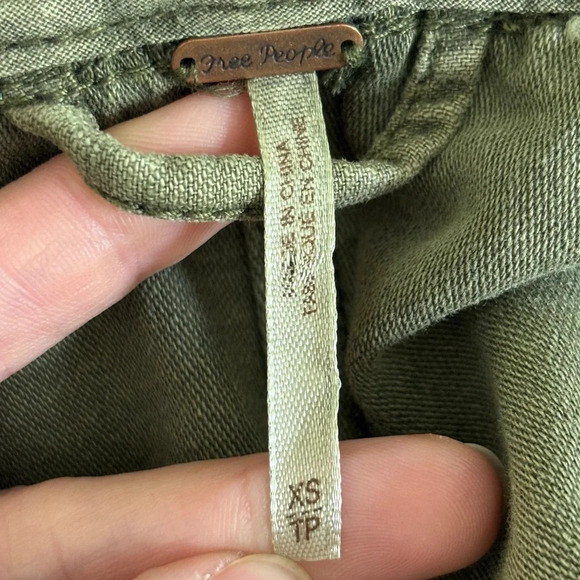 Free People Army Green Boho Style Joshua Tree Hooded Utility Jacket Size XS - Picture 8 of 11